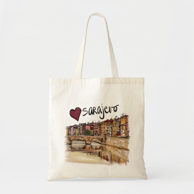 Bolsa Tote Eu amo Sarajevo (Frente)