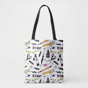 Bolsa Tote Eu Amo Suprimentos De Arte