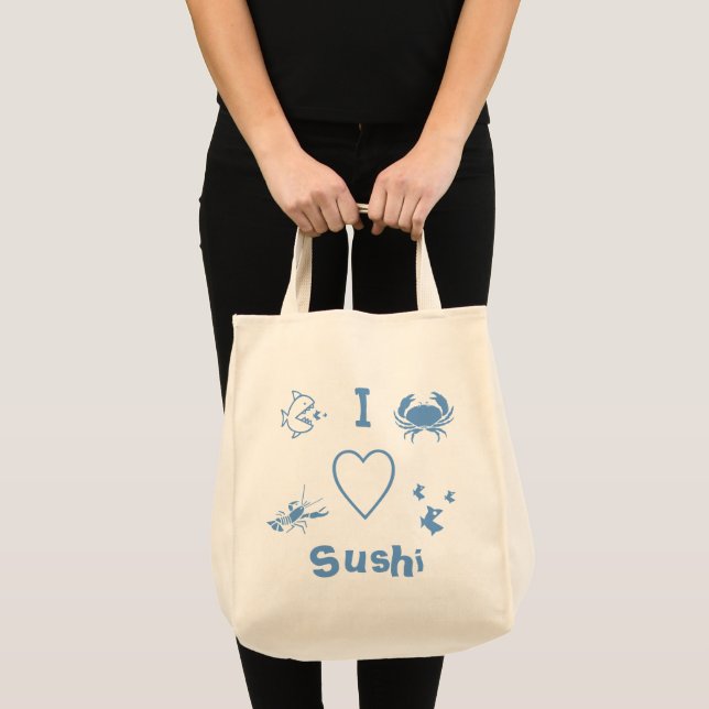 Bolsa Tote Eu Amo Sushi (Frente (produto))