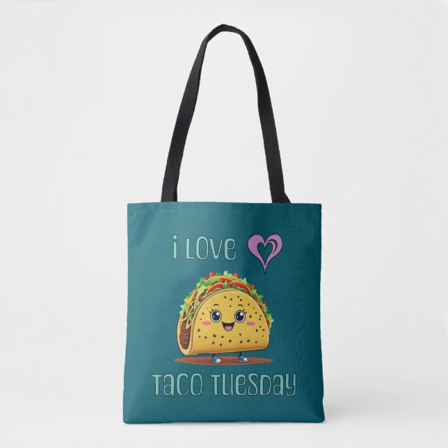 Bolsa Tote Eu Amo Terça-Feira de Taco (Frente)