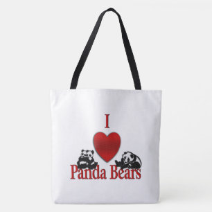 Bolsa Tote Eu Amo Ursos Panda
