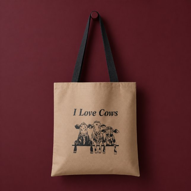 Bolsa Tote Eu Amo Vacas (Criador carregado)
