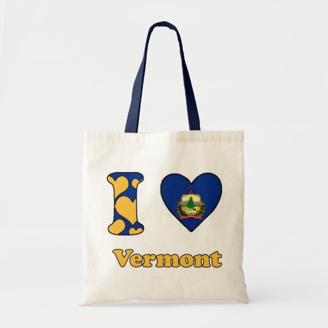 Bolsa Tote Eu amo Vermont (Frente)