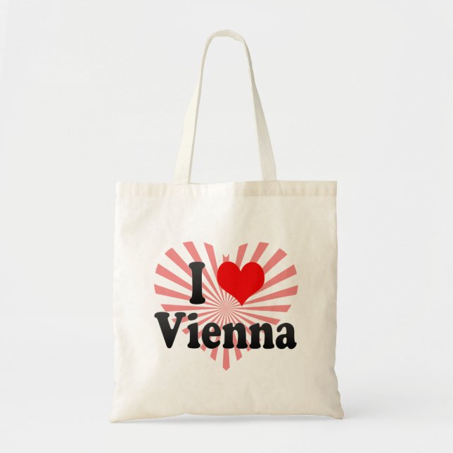 Bolsa Tote Eu amo Viena, Áustria (Frente)