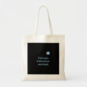 Bolsa Tote Eu Amo Você Até a Lua e de Volta Água-marinha Prat