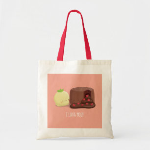 Bolsa Tote Eu Amo Você Bolo de Chocolate e Sorvete Pun Tote
