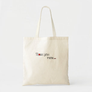 Bolsa Tote Eu Amo Você Mais Tipografia de Corações Vermelhos 
