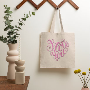 Bolsa Tote Eu Amo Você Rosa