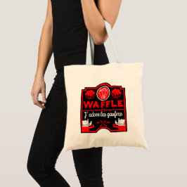 Bolsa Tote Eu amo Waffles