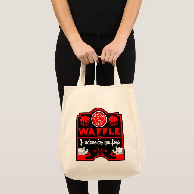 Bolsa Tote Eu amo Waffles (Frente (produto))