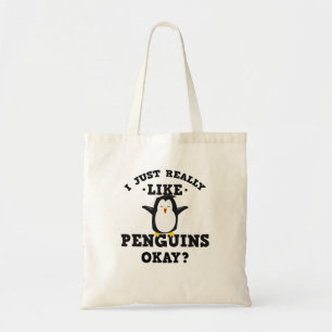 Bolsa Tote Eu apenas gosto realmente de citações dos pingui
