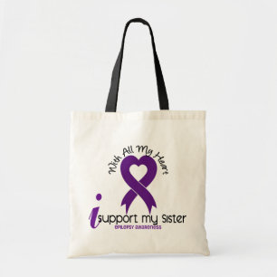 Bolsa Tote Eu apoio minha epilepsia da irmã