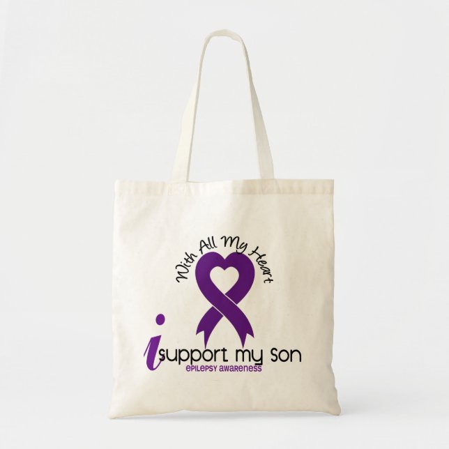 Bolsa Tote Eu apoio minha epilepsia do filho (Frente)