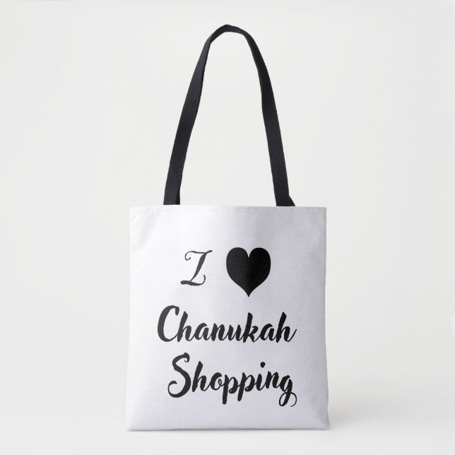 Bolsa Tote Eu ❤️ Chanukah. Compras (Frente)