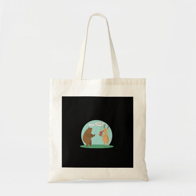 Bolsa Tote Eu Com Minhas Mãos de Urso Oh Cervo Engraçado Esti (Frente)