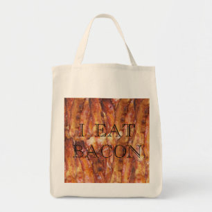 Bolsa Tote Eu Comi Texto Bacon com Fundo