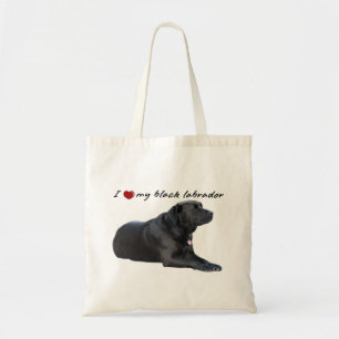 Bolsa Tote Eu "coração" minhas palavras de Labrador Retriev