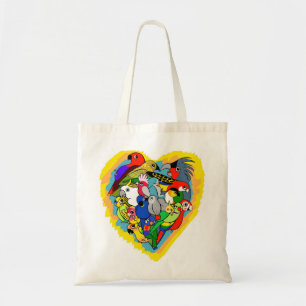 Bolsa Tote Eu coração repito mecanicamente desenhos animado