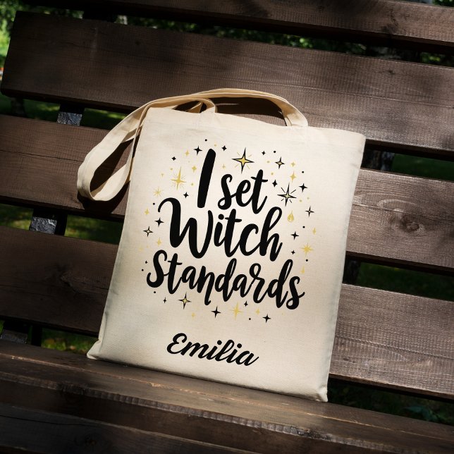 Bolsa Tote Eu Defini Padrões De Bruxa Personalizados De Hallo (Criador carregado)