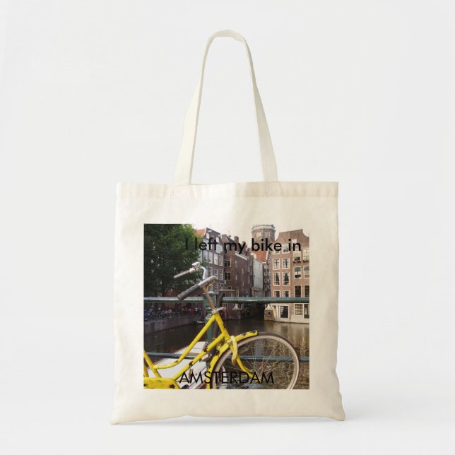 Bolsa Tote Eu deixei minha bicicleta em AMSTERDÃO (Frente)