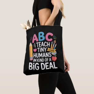 Bolsa Tote Eu Ensino Humanos Pequenos Apreciação de Professor