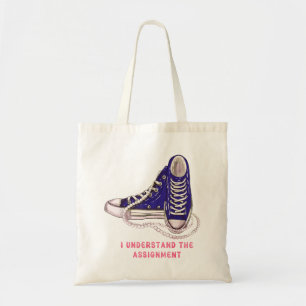 Bolsa Tote Eu entendo a arte dos tênis azuis