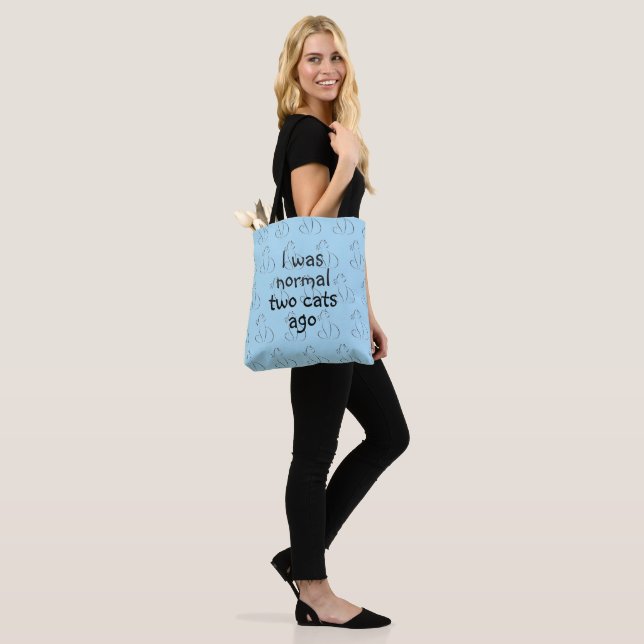 Bolsa Tote Eu era normal há dois gatos (No(a) Modelo)