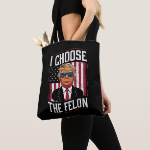 Bolsa Tote Eu Escolho O Criminoso Divertido Trump Eleição EUA
