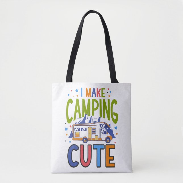 Bolsa Tote Eu Faço Acampamento De Campervan Bonita (Frente)