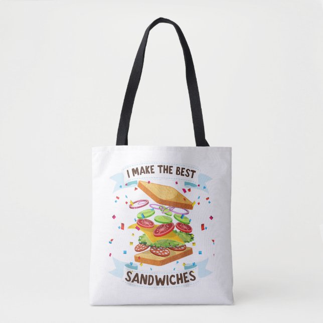 Bolsa Tote Eu faço os melhores sanduíches vestidos para Comid (Frente)