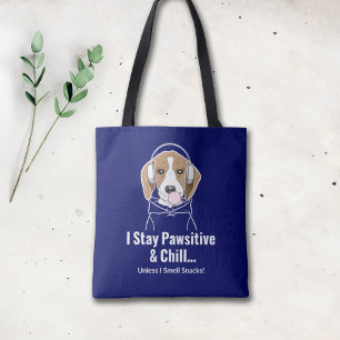Bolsa Tote Eu fico pawsitivo e resfrio cachorro engraçado