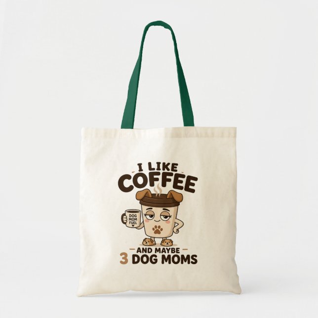 Bolsa Tote Eu Gosto de Café E Talvez 3 Mães de Cachorro Diver (Frente)