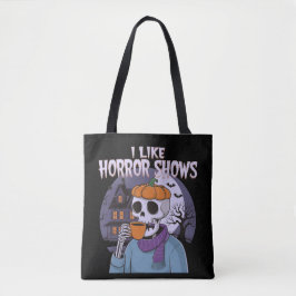 Bolsa Tote Eu Gosto De Horror Mostra Design Gráfico Estranho