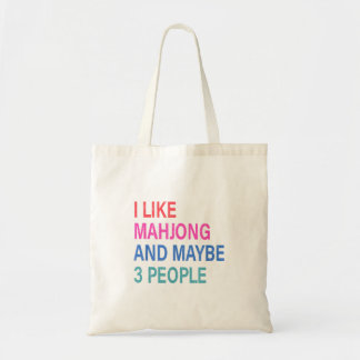 Bolsa Tote Eu Gosto de Mahjong e Talvez 3 Pessoas