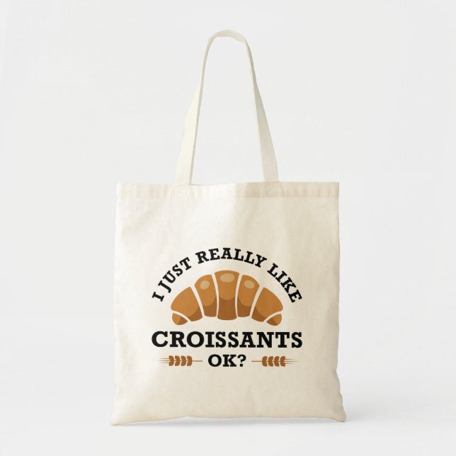 Bolsa Tote Eu Gosto Muito De Croissants Ok (Frente)