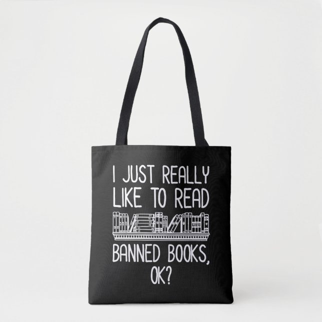 Bolsa Tote Eu Gosto Muito De Ler Livros Banidos, OK? (Frente)
