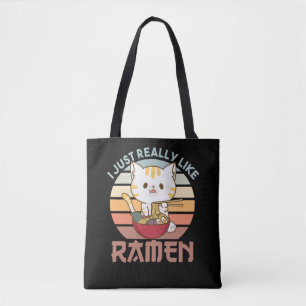 Bolsa Tote Eu Gosto Muito De Ramen Cuide Gato Come Ramen