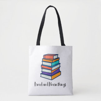 Bolsa Tote Eu leio e aprendo coisas