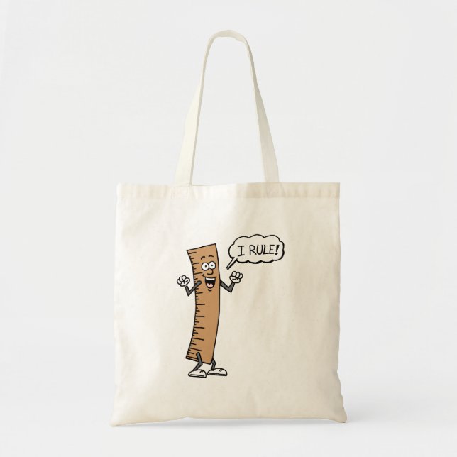 Bolsa Tote Eu Mando Cartoon Engraçado Régua Trocadilho Profes (Frente)