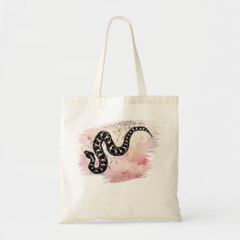 Bolsa Tote Eu mordo Massasauga Rattle Cobra a rosa