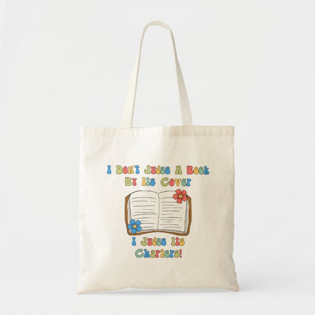 Bolsa Tote Eu não julgo um livro por seu Cobrir Tote Bag (Frente)