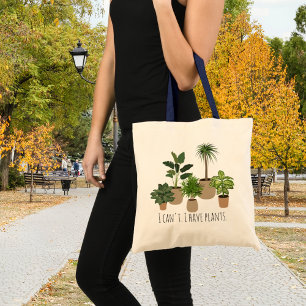 Bolsa Tote Eu não posso, tenho plantas engraçadas em Saco de