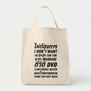 Bolsa Tote Eu não quero o obrigado do RELÓGIO da MASSAGEM D