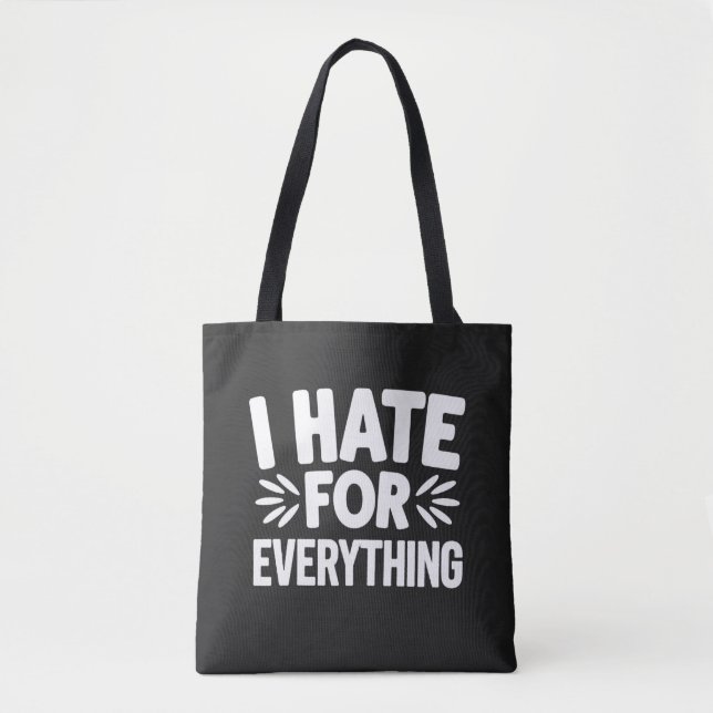 Bolsa Tote Eu odeio tudo (Frente)
