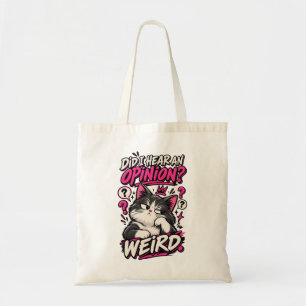 Bolsa Tote Eu Ouvi Uma Opinião Camiseta de Gato Engraçado Est
