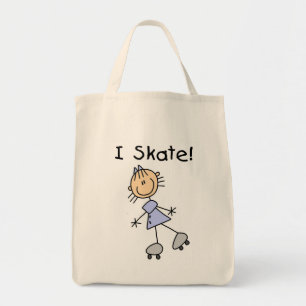 Bolsa Tote Eu patino patinador do rolo da menina