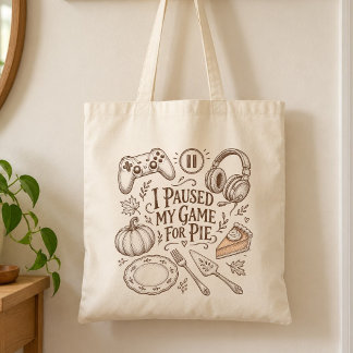Bolsa Tote Eu Pausar Meu Jogo por Pastel Amante de Sobremesa 