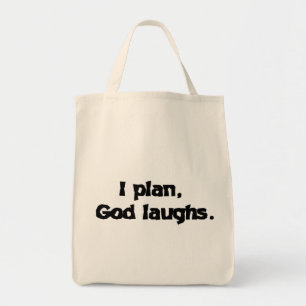 Bolsa Tote Eu Planejo Que Deus Ria Uma Engraçada Citação E