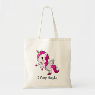 Bolsa Tote Eu Poop Magic Funny Unicorn Dizendo