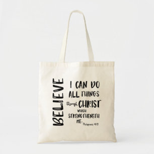 Bolsa Tote Eu posso fazer todas as coisas com o verso da